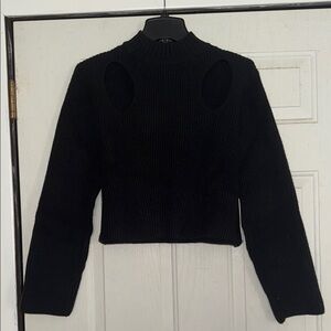 Stitches and Stripes Black Knit Sweater